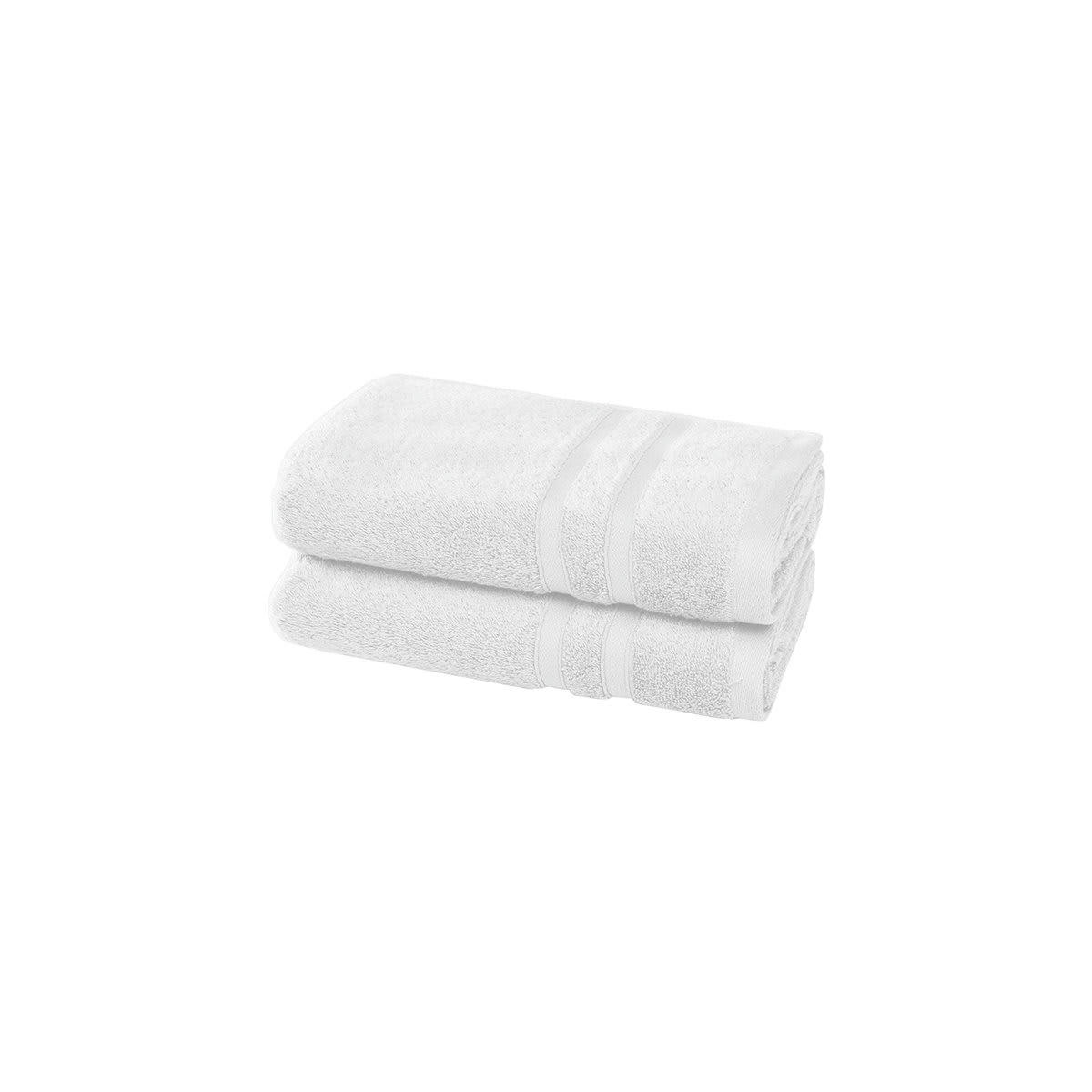 ORGANIKA - 2 serviettes en coton bio Blanc 50x100 cm