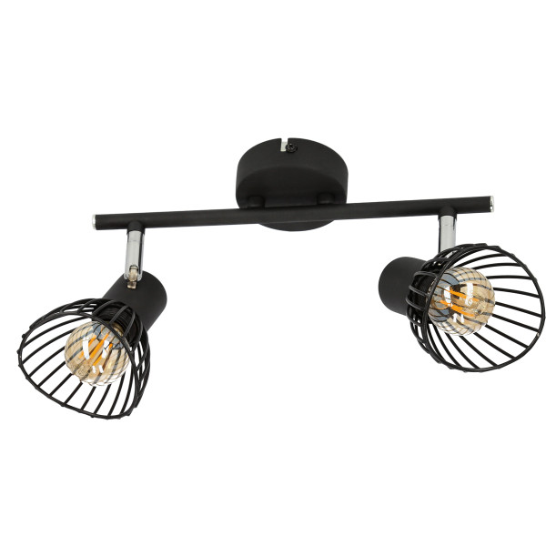 Lampa sufitowa czarna FLY2xE14x40W wym: 15x39x8 cm Candellux