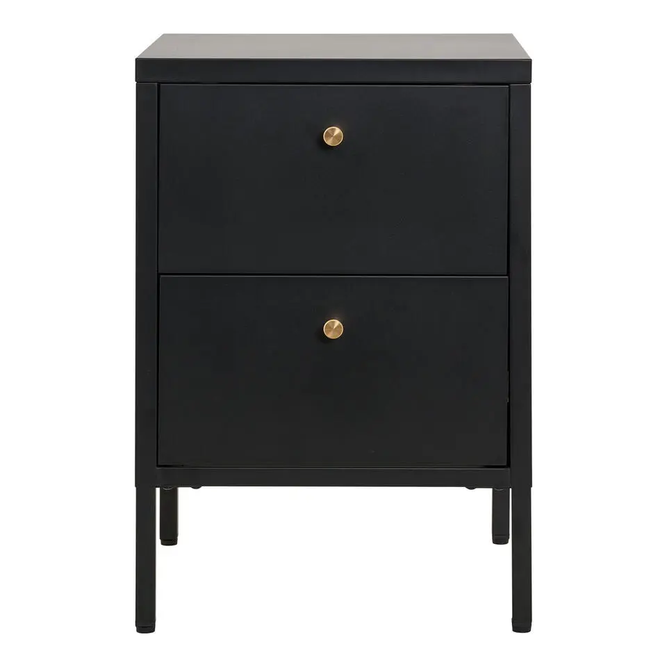 Nachtkastje Zwart Metaal - 40x40x60cm - Dalby