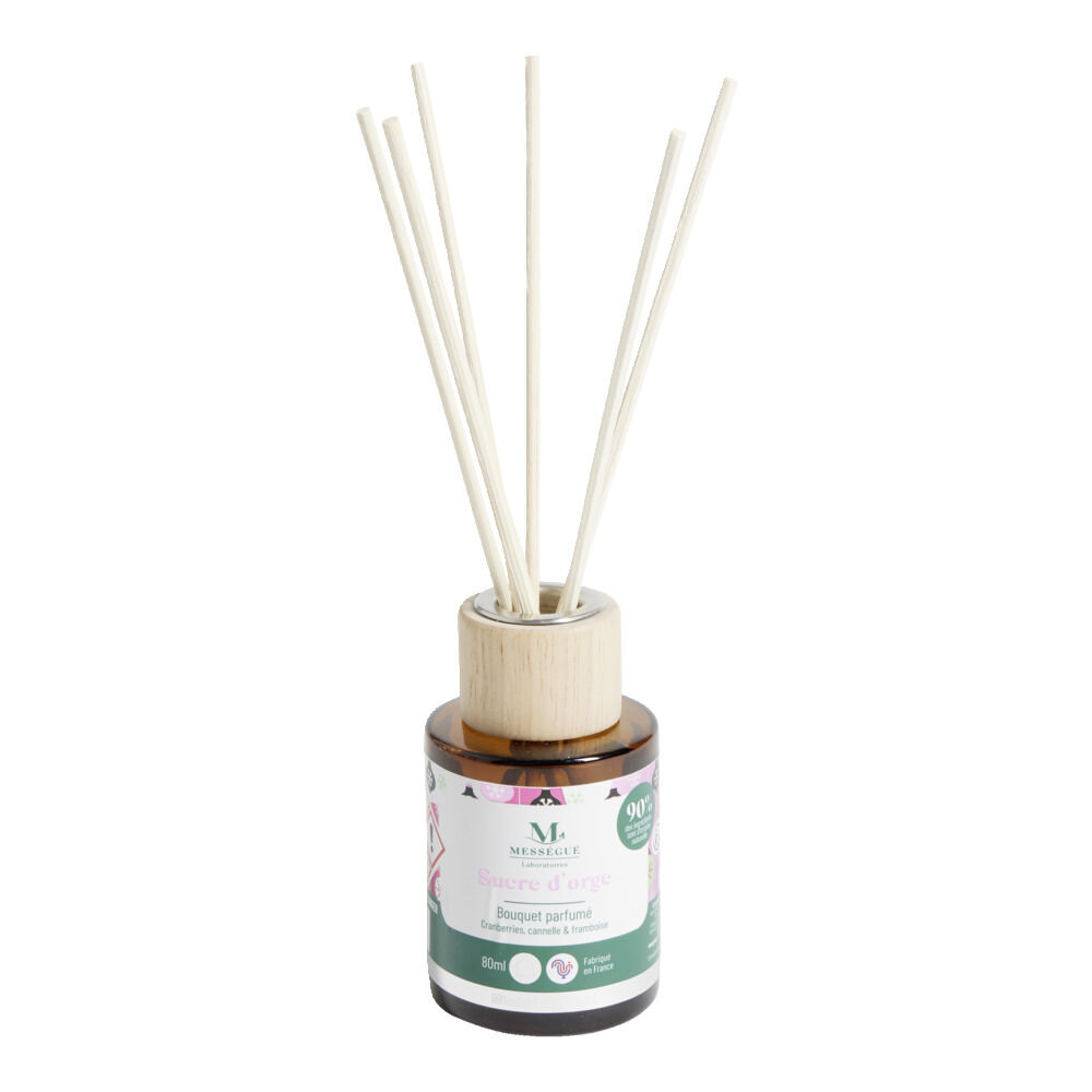 Diffuseur à bâtonnets 80ml Mességué bouquet parfumé sucre d'orge