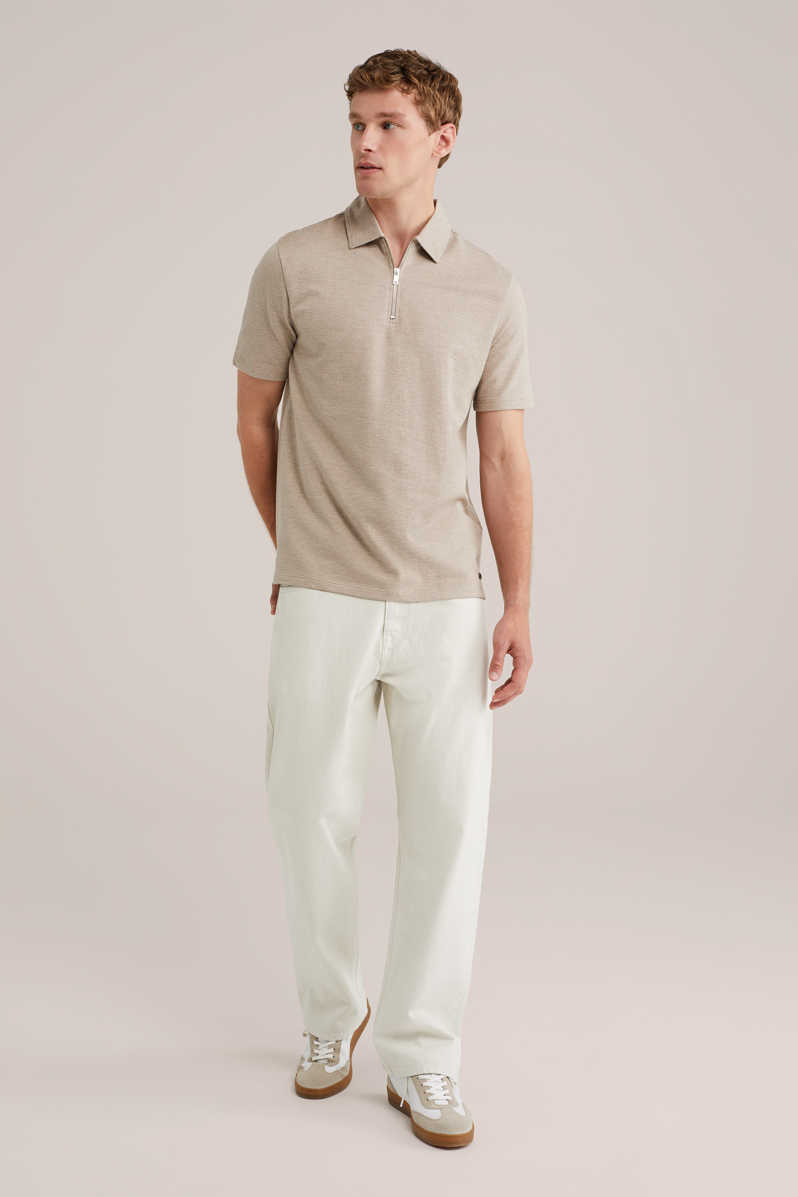 Heren Slim fit polo met rits