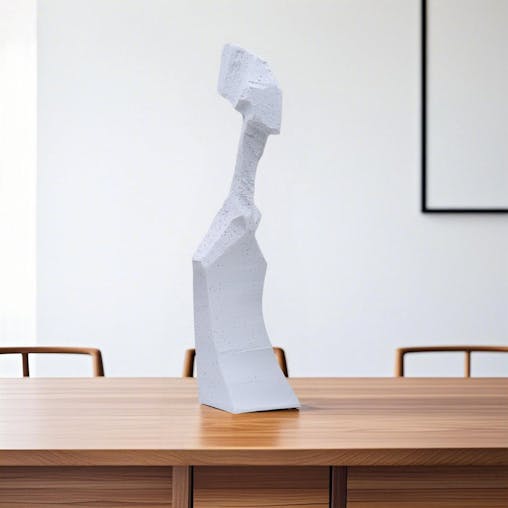 SOGA 40cm White Resin Sculpture - Minimalist Abstract Art for Decor