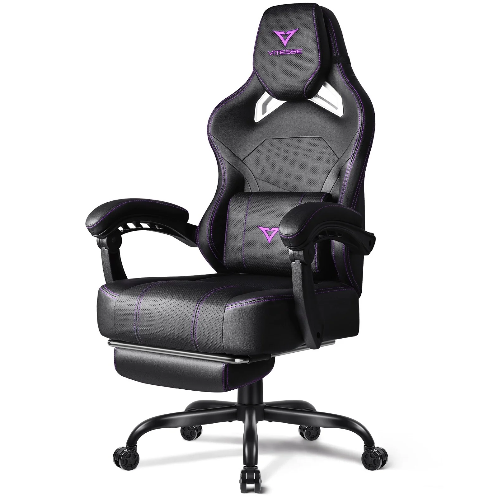 BOSSIN Big and Tall Gaming Chair 400lb with Footrest, Ergonomic Video Game Chair for Adults with Headrest and Lumbar Pillow