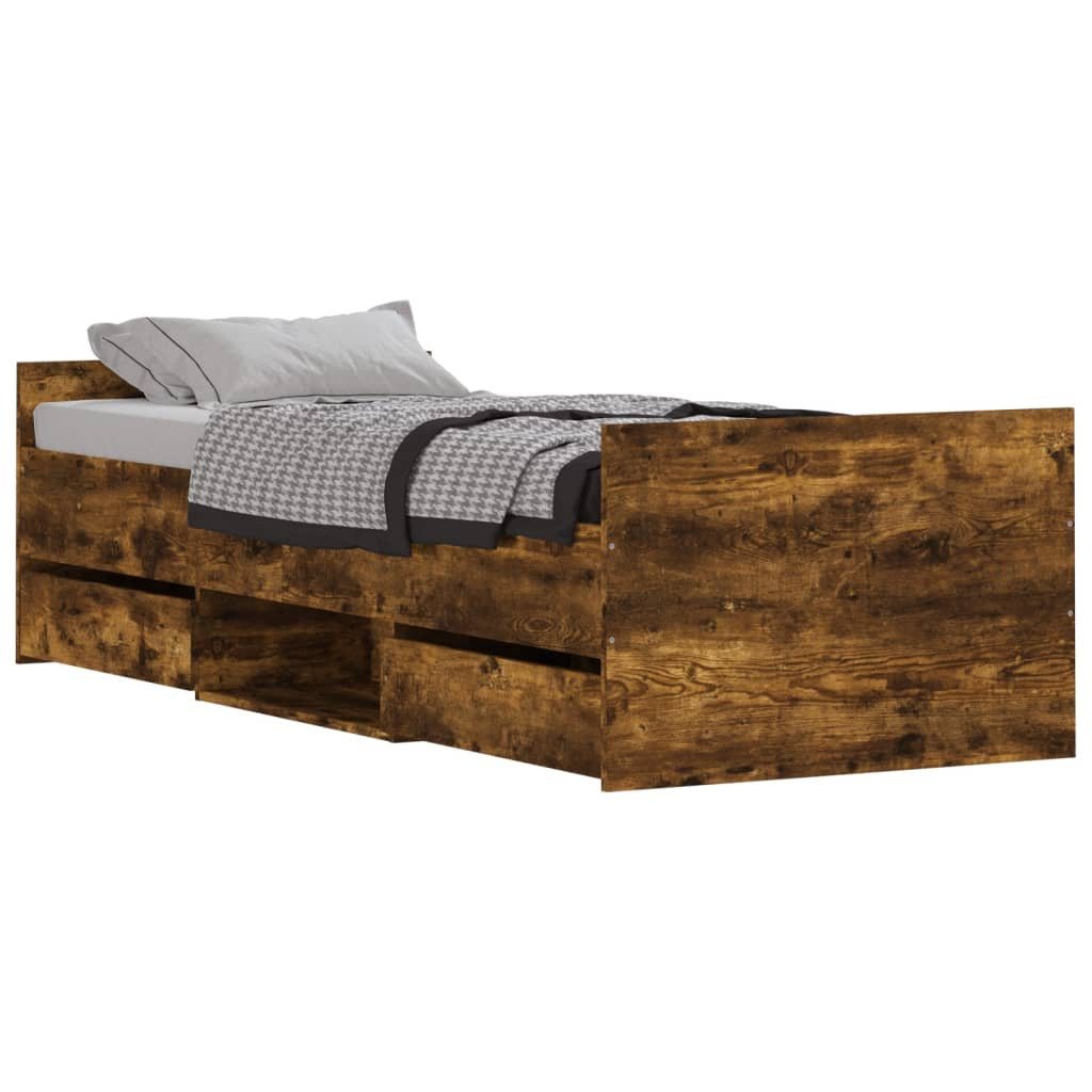 Łóżko Drewniane Rama Łóżka Sofa Brązowe Do Sypialni Pokoju 75x190 cm