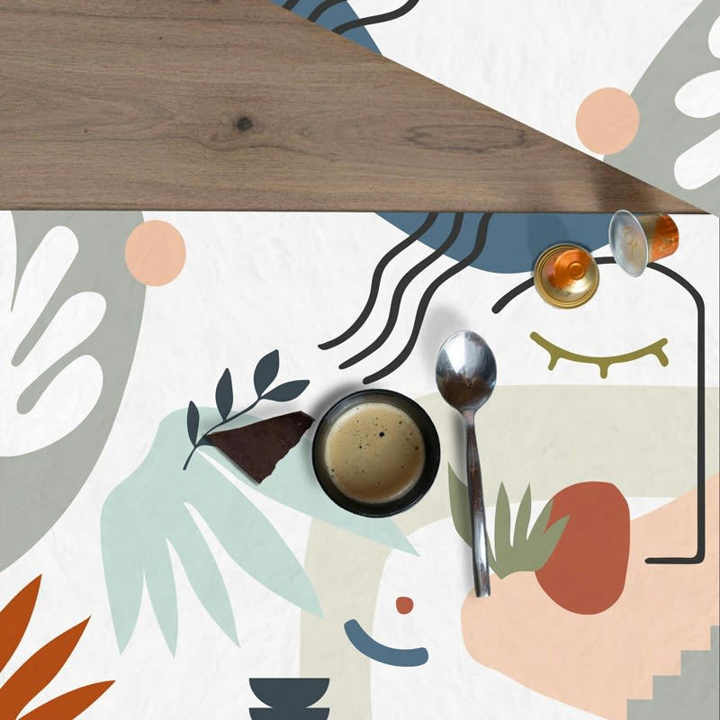 FACE - Lot de 4 sets de table L 40xl 30cm Multicolore Géométrique