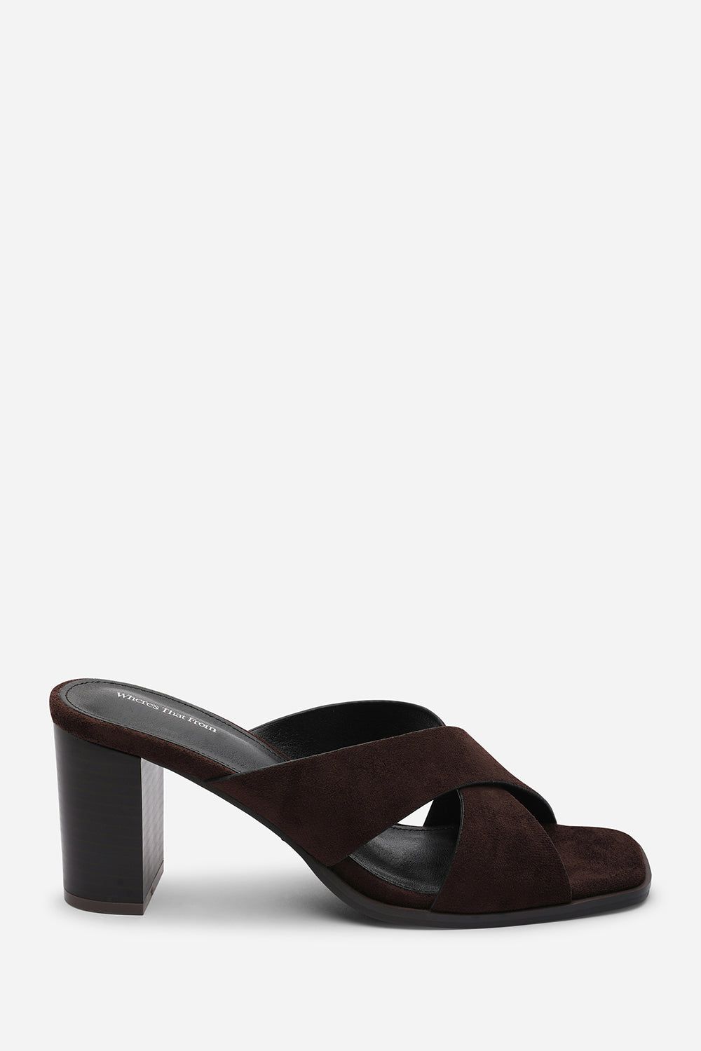 Where's That From Livana Crossover Strap Block Heeled Mule