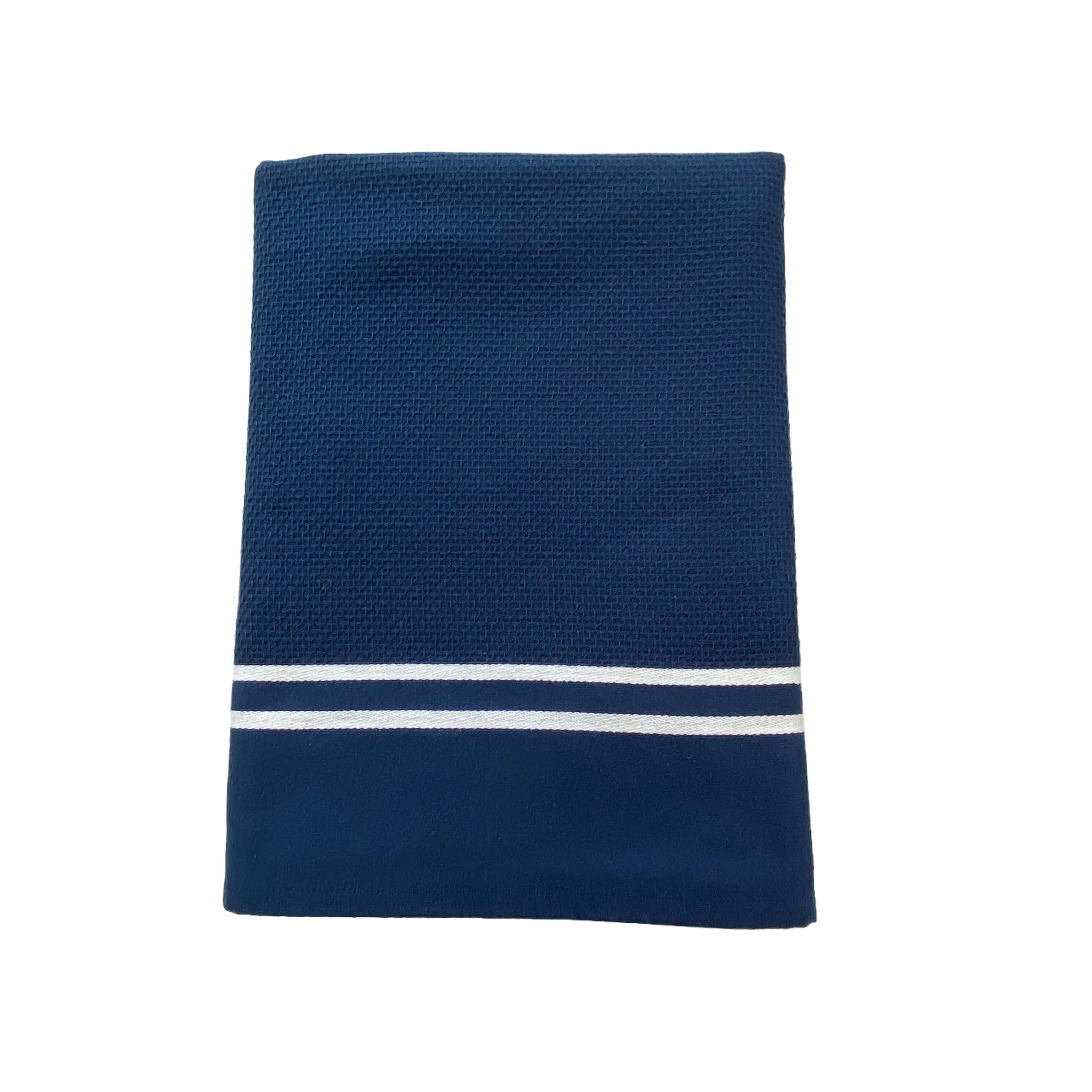 FOUTA "WAFFLE" - Fouta doublée éponge "Waffle" marine 90x170