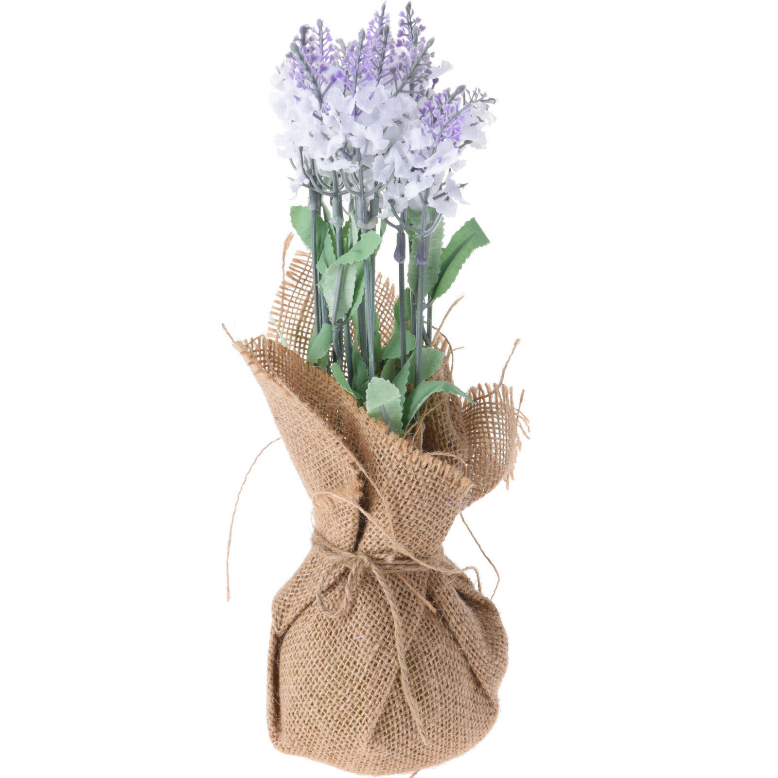 Sztuczne kwiaty w doniczce jutowej, 26 cm