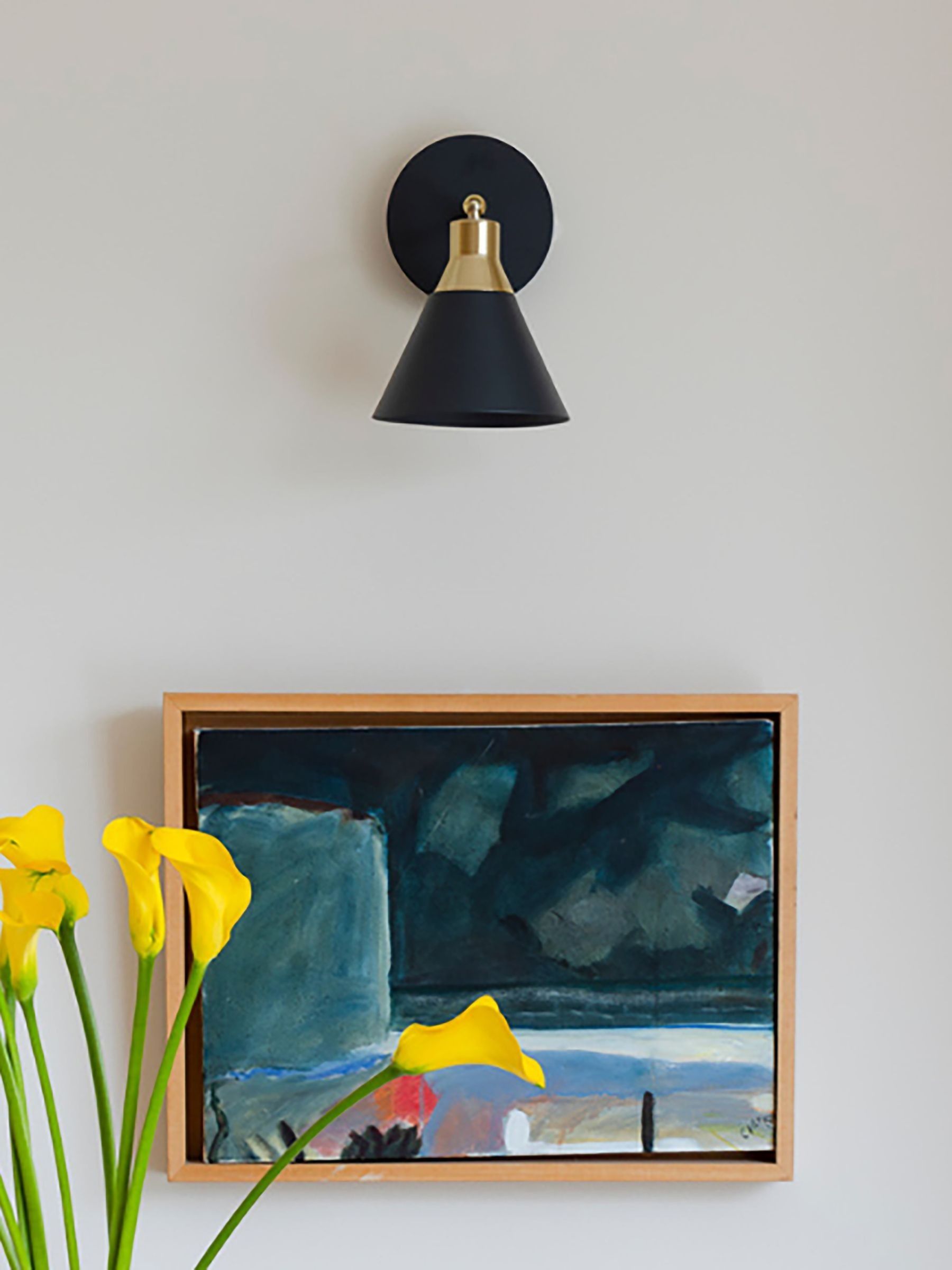 Charcoal Grey Cone Wall Light