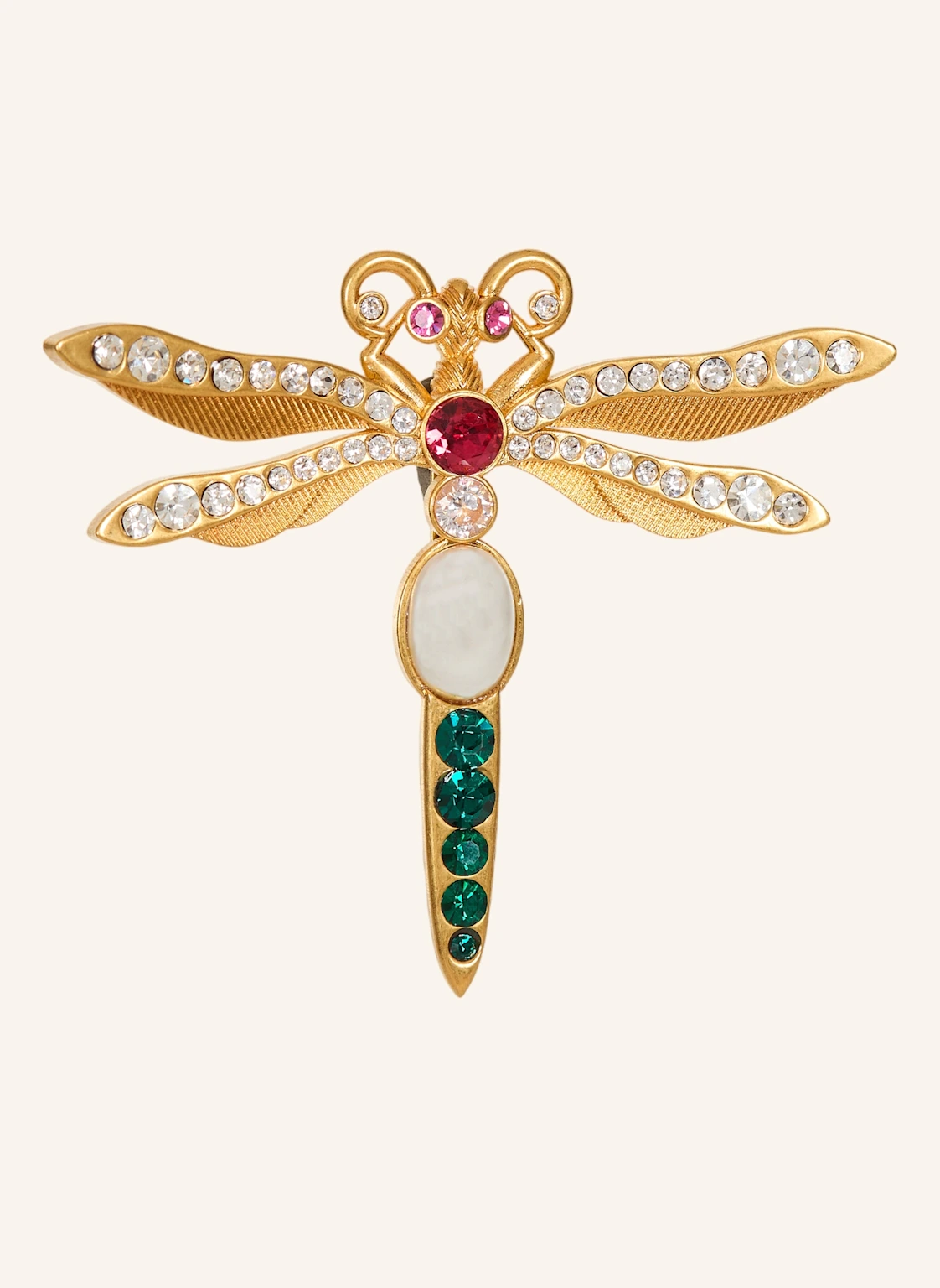 BALMAIN Insect Brosche aus Messing und Kristallen