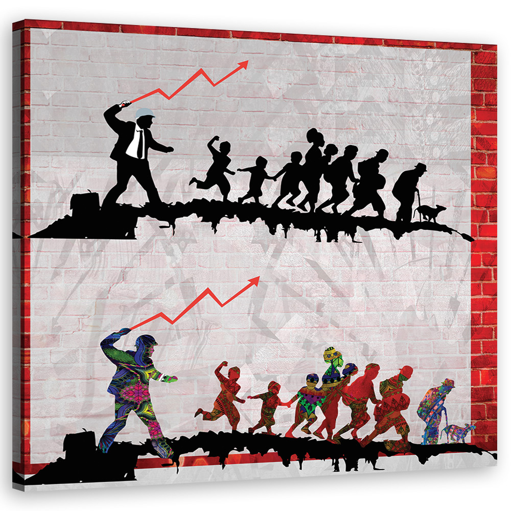 Feeby Obraz na płótnie, Banksy The Whip Street art 30x30