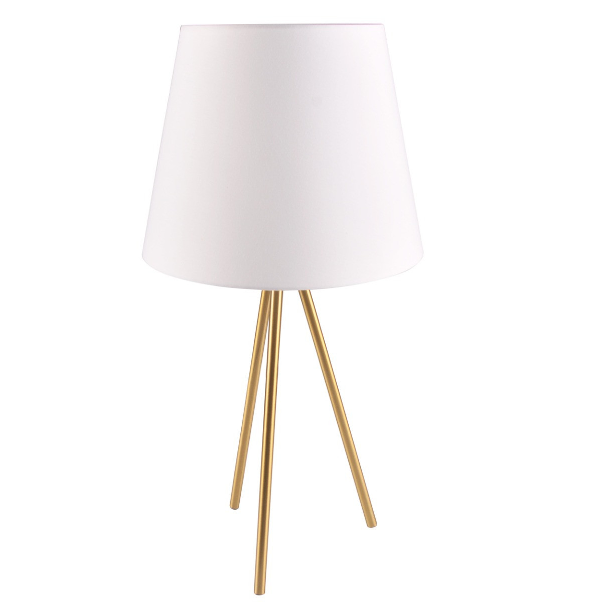 Lampa stołowa z abażurem złoto-biała ELENA 1xE27x20W wys:61cm Polux