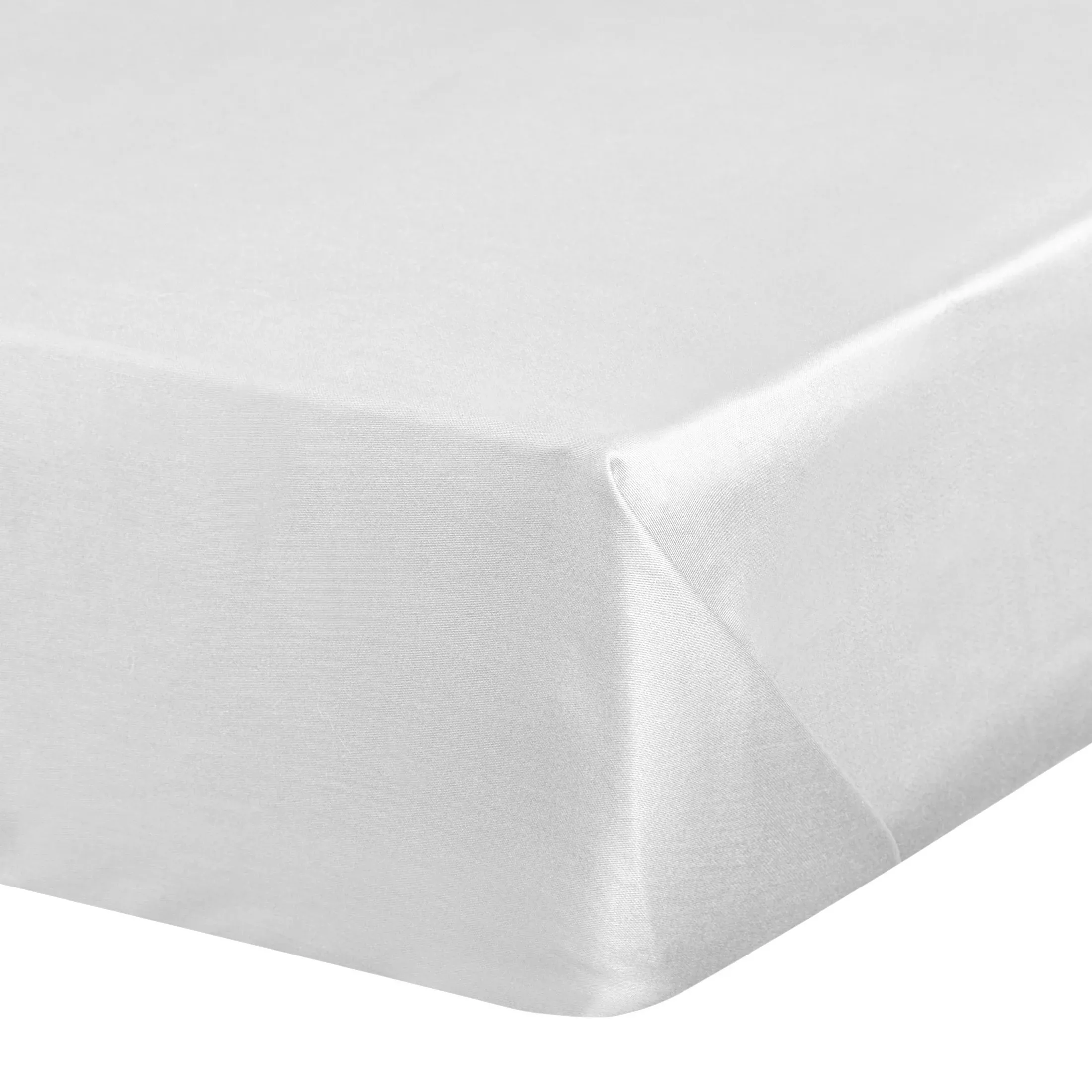 Prześcieradło gładkie bez gumki 180x210 cm z satyny bawełnianej kolor biały 125 g/m2 NOVA