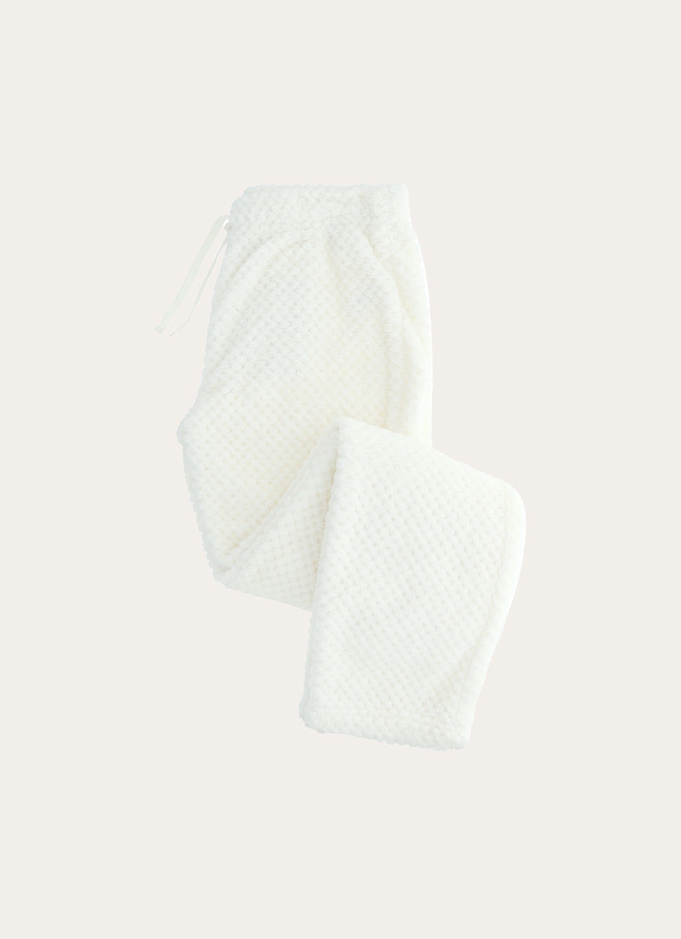 PANTALON DE PYJAMA EN POLAIRE FA?ON MOUTON ÉCRU