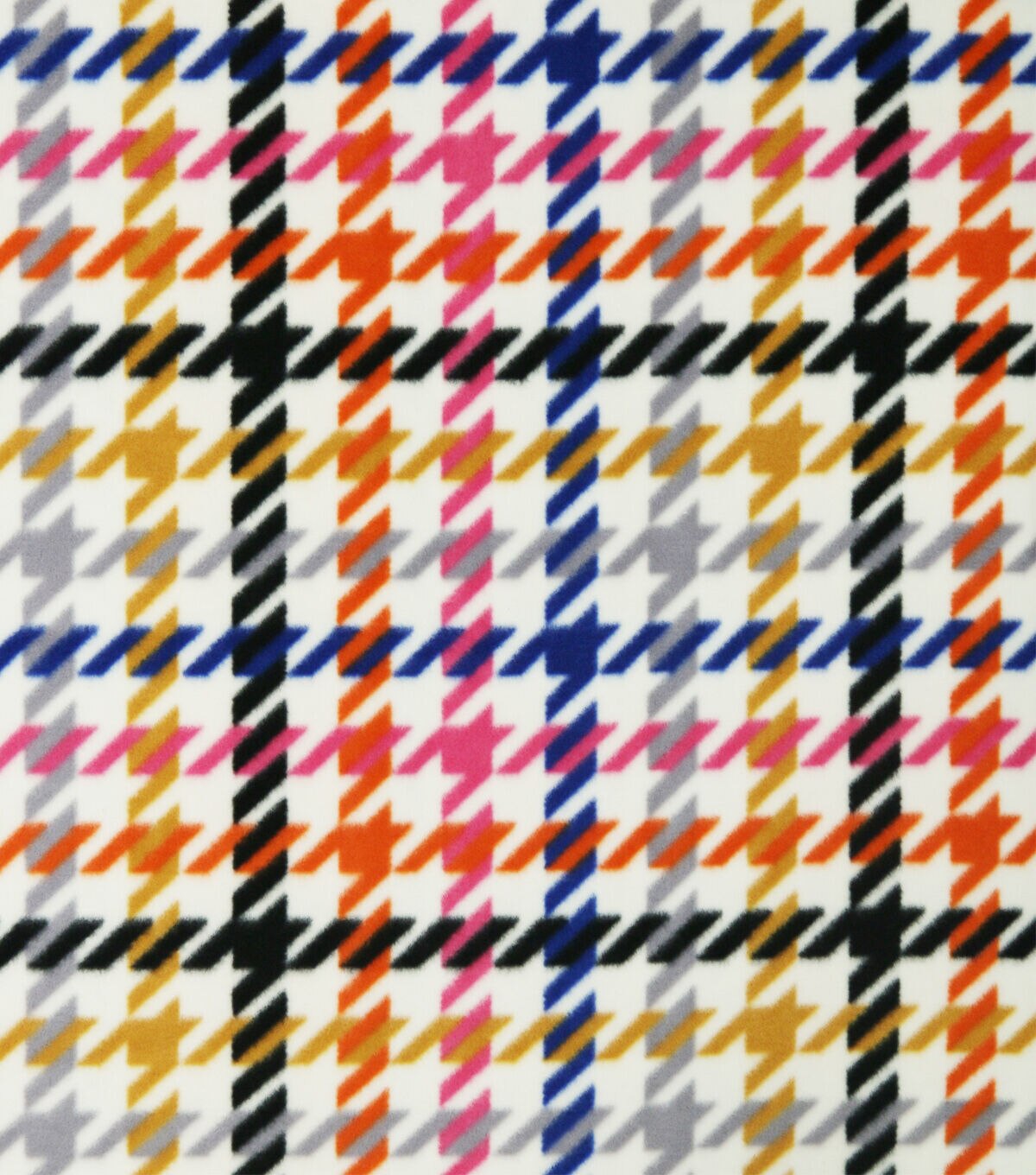 Rainbow Houndstooth Anti Pill Fleece Fabric