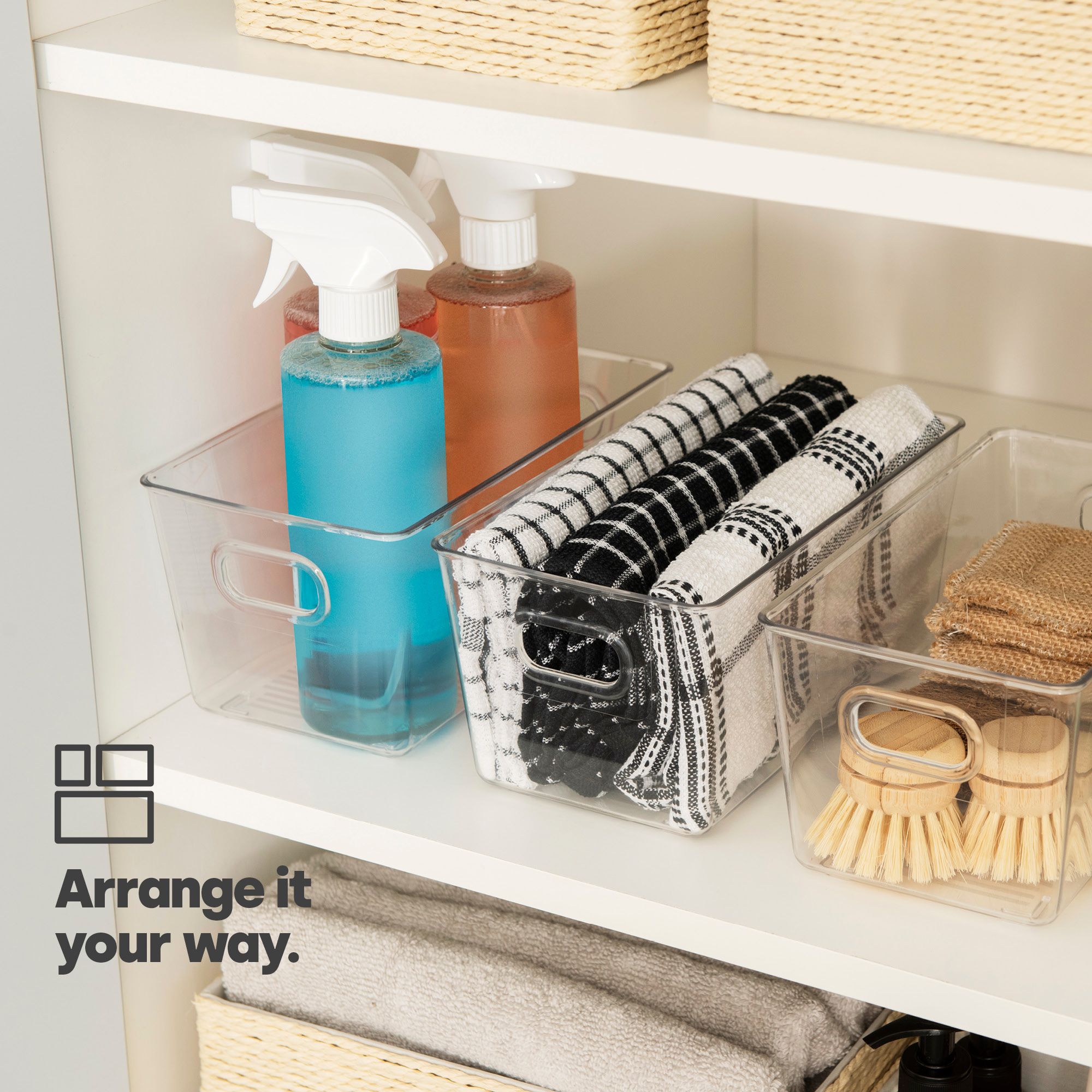 LIVIVO Small Clear Storage Bins for Fridge Pantry
