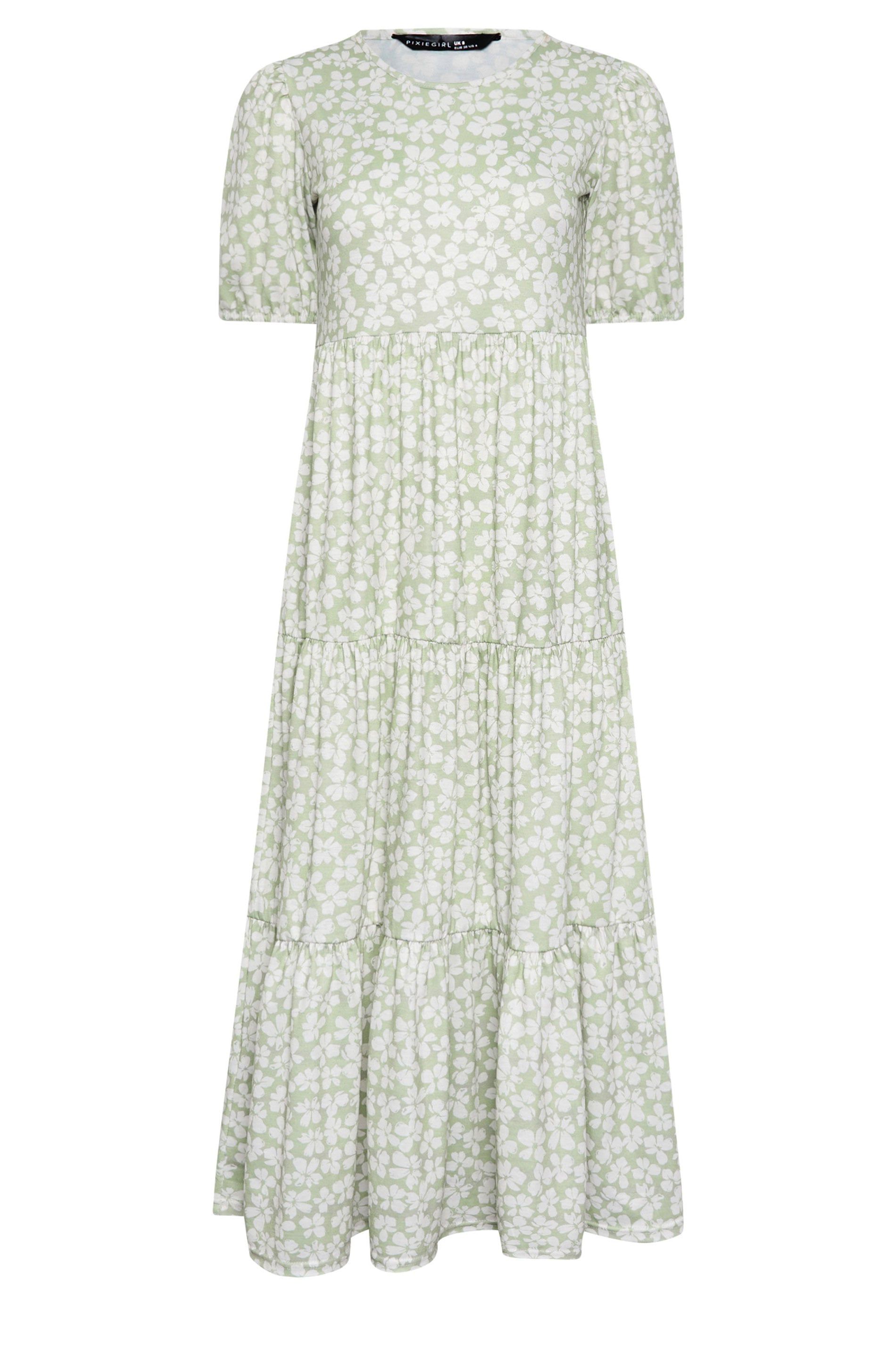 PixieGirl Petite Ditsy Tiered Maxi Dress