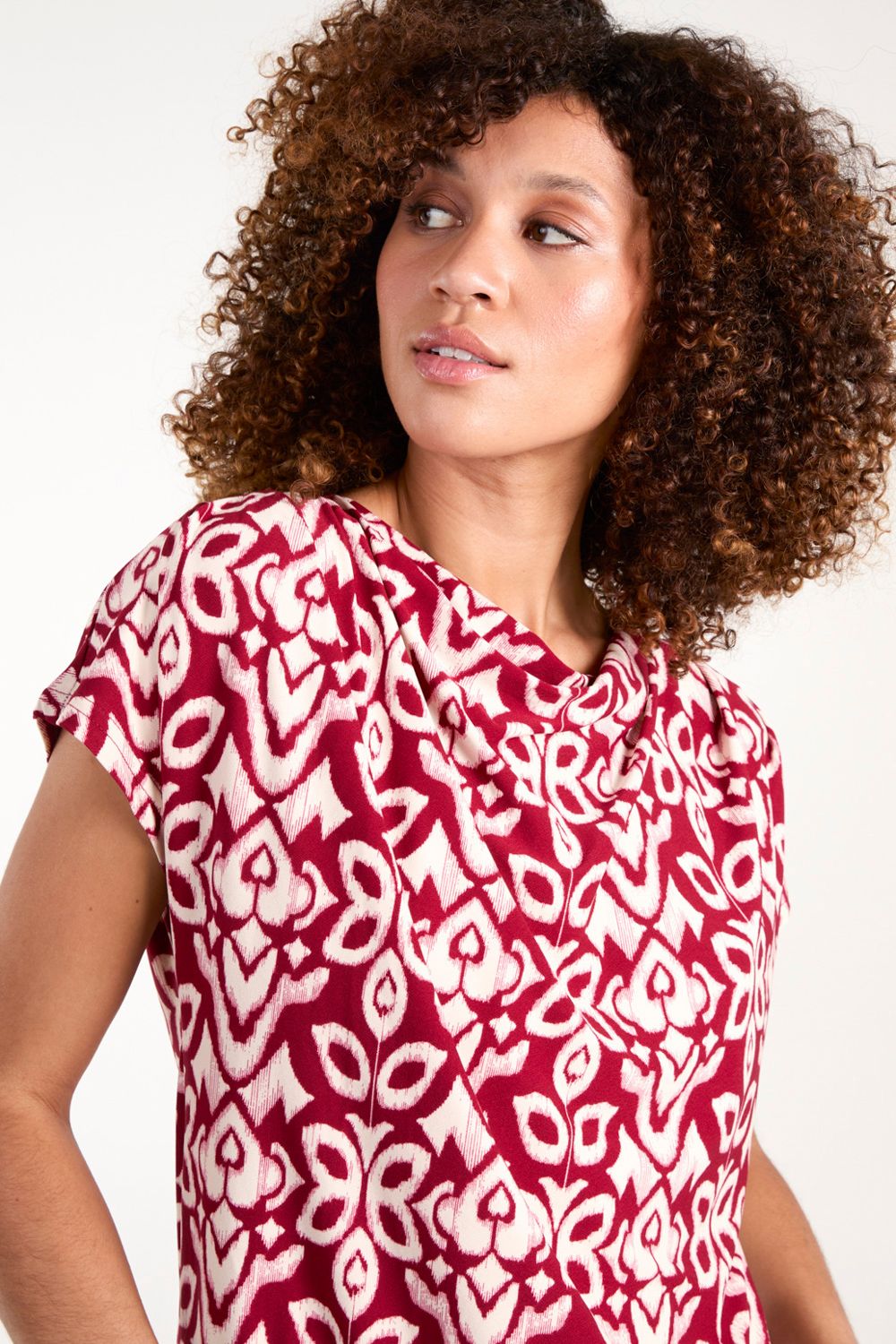 Blue Vanilla Cowl Neck Deep Hem Top