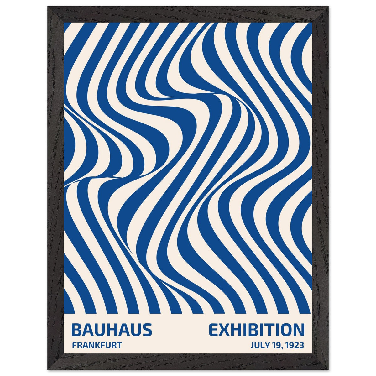 Artfulprints Poster met Lijst Bauhaus - Exhibition Frankfurt blue  - 30x40 cm - Blauw