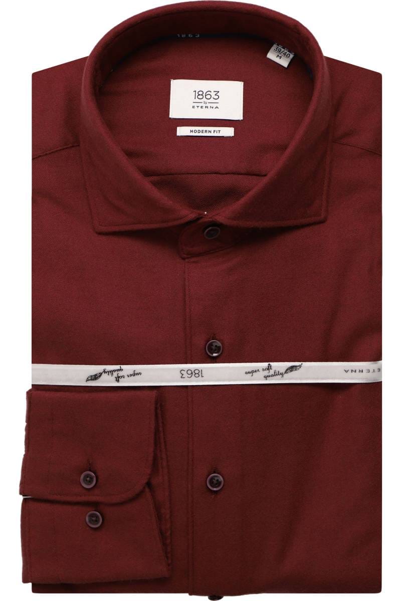 ETERNA 1863 Modern Fit Flanellhemd rot, Einfarbig