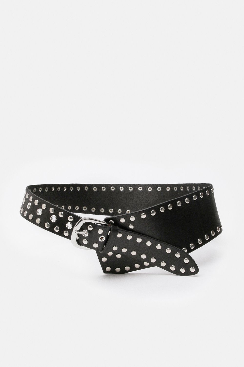 KarenMillen Premium Leather Studded Low Waist Belt