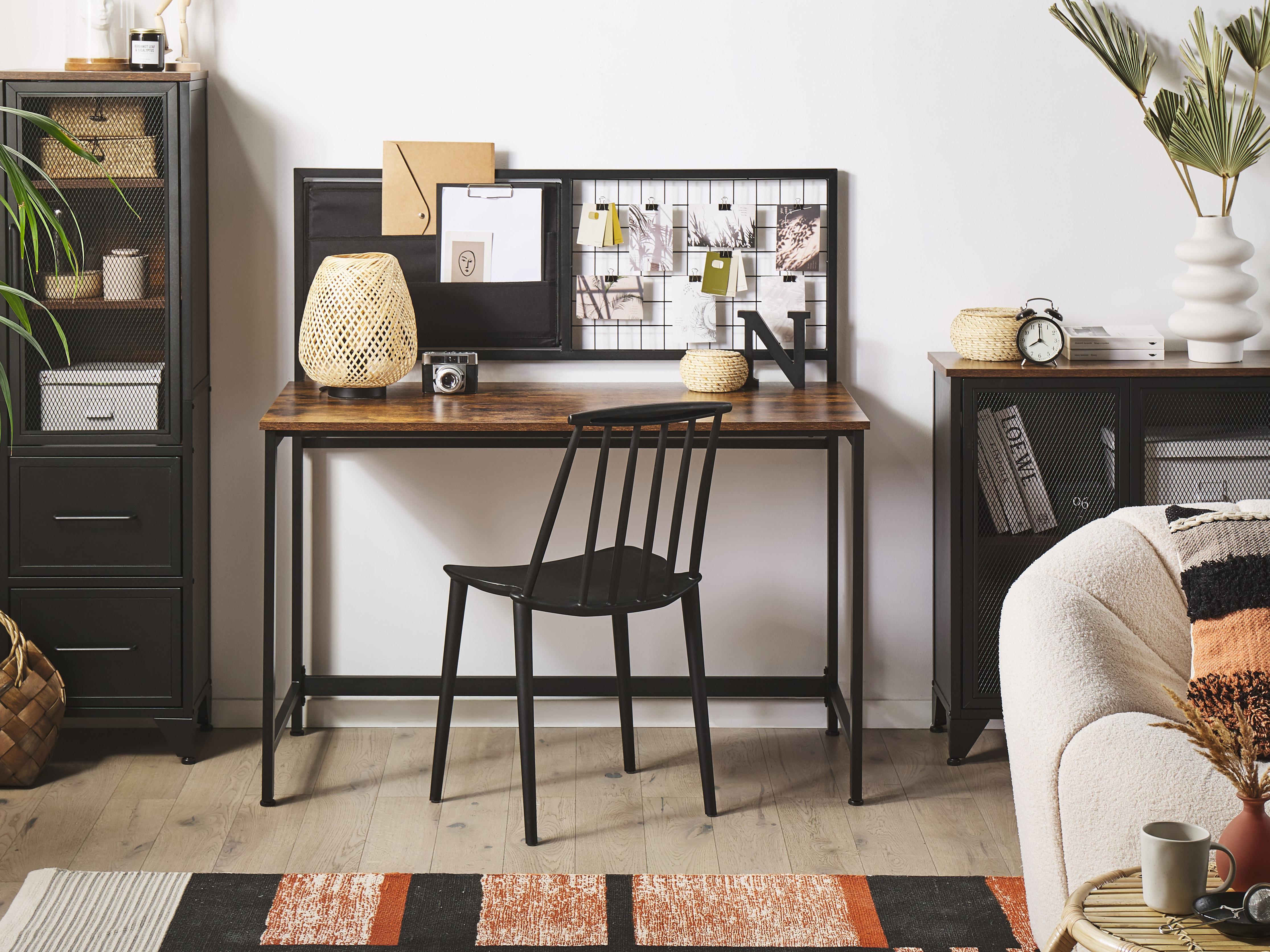Office Desk with Memo Board VINCE Black 118 cm 60 cm