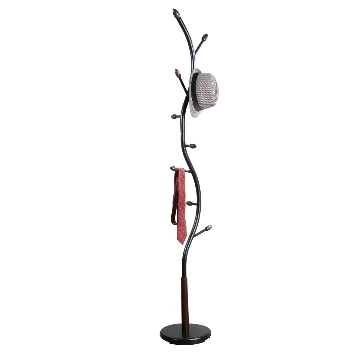 Metal 9 Hooks Standing Coat Rack