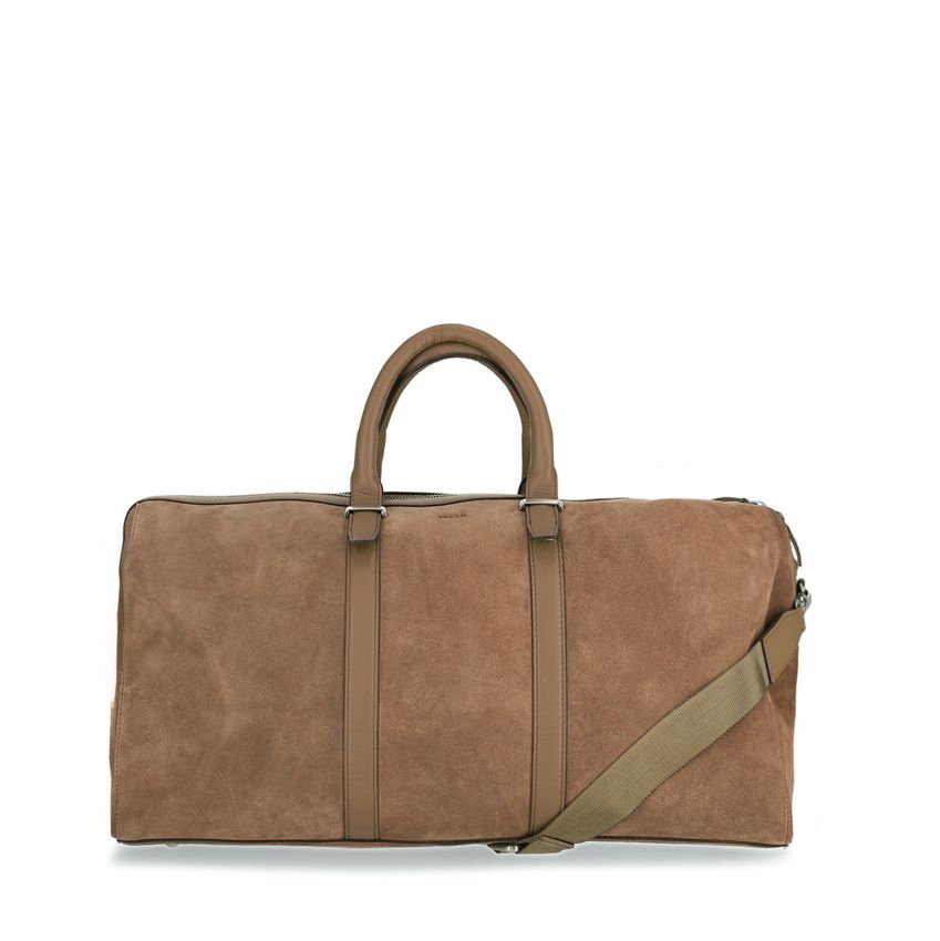 Manfield Taupe suède weekendtas