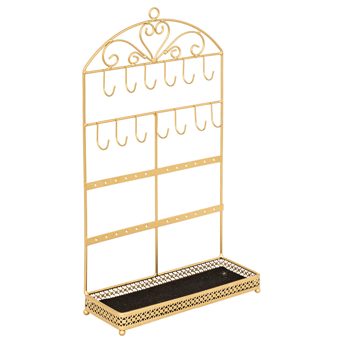 Stojak na biżuterię Gold Tia metalowy złoty 42x23 cm ozdobny organizer