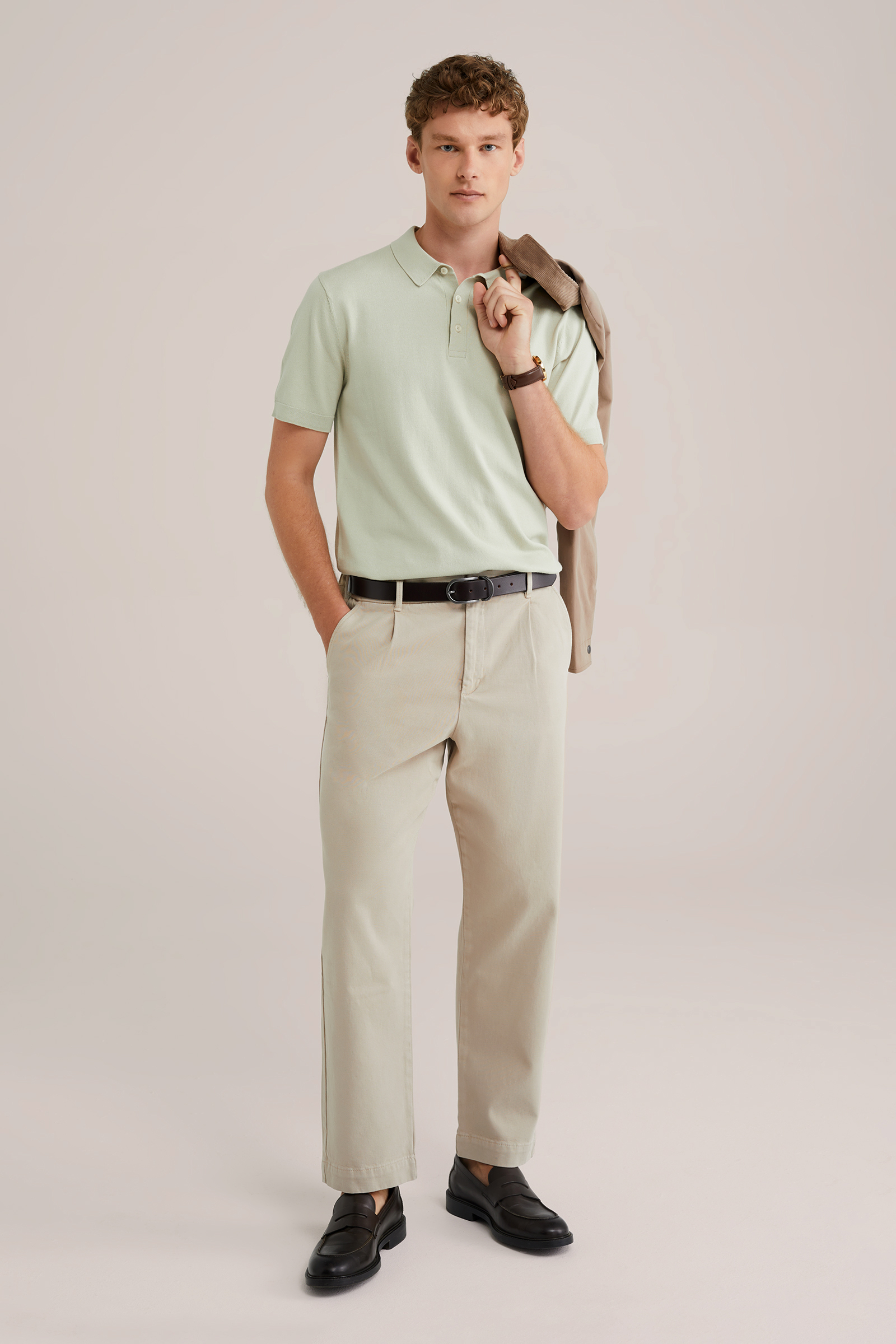 Heren Regular fit fijngebreide polo