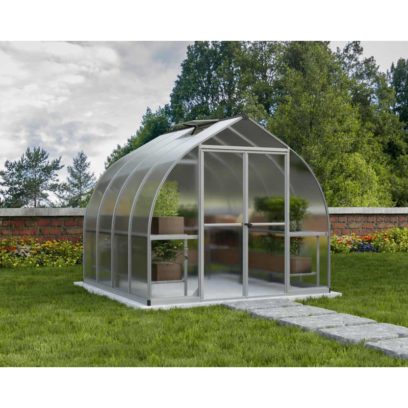 Serre en polycarbonate Bella argentée 5,6 m² CANOPIA