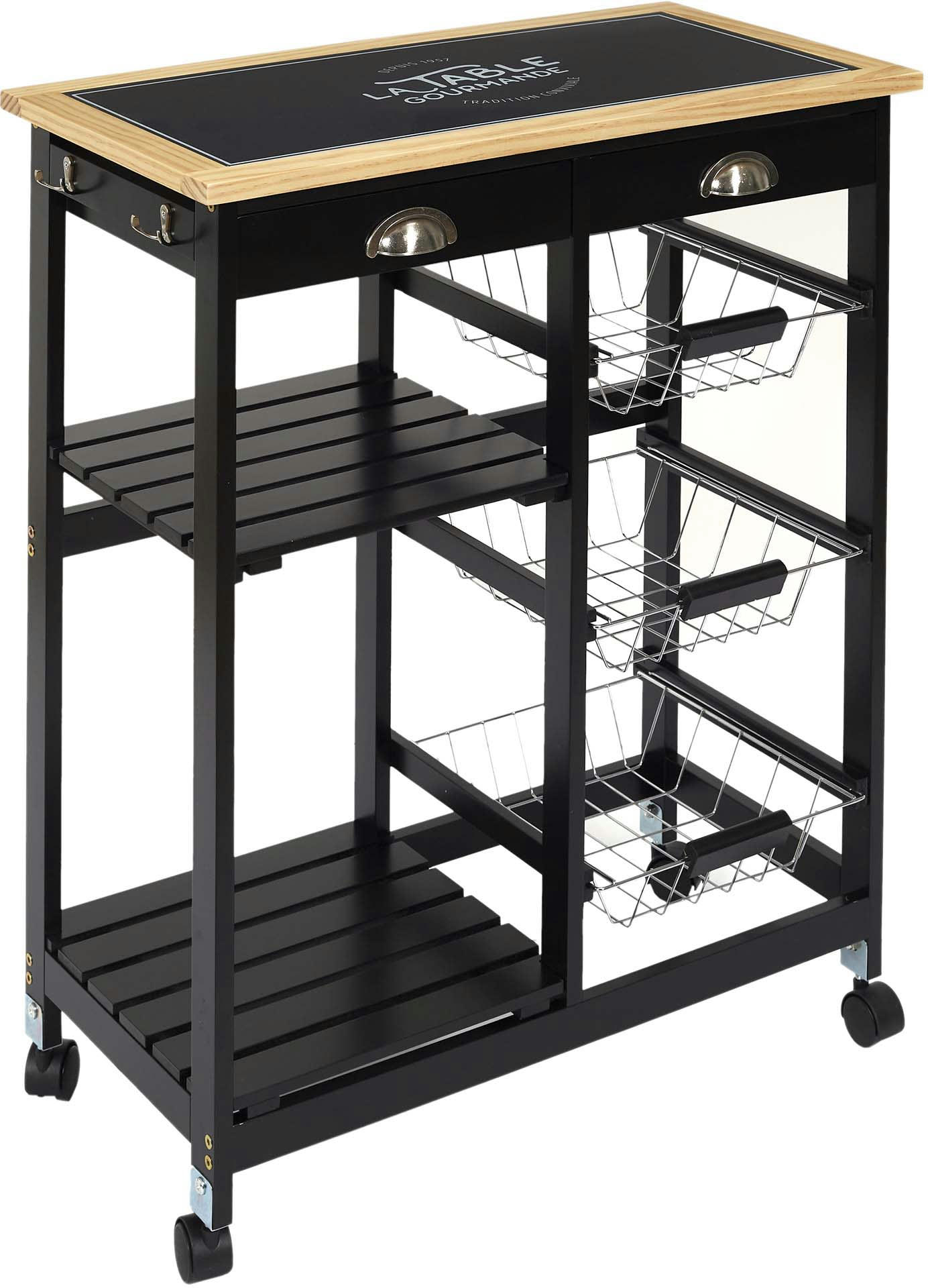 - Desserte de cuisine à roulettes bistrot