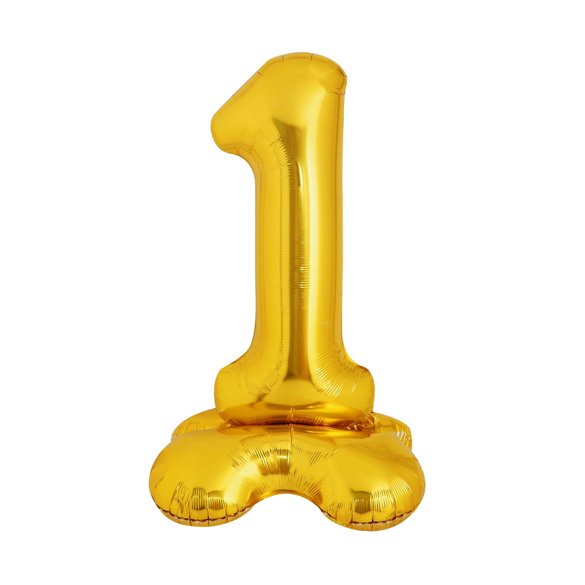 Standing Gold Number 1 Balloon 1m