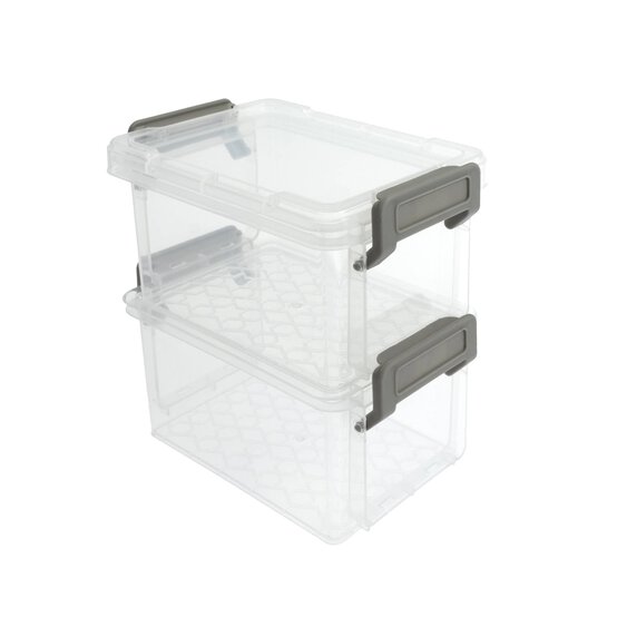 Clear Storage Box 0.37L 2 Pack
