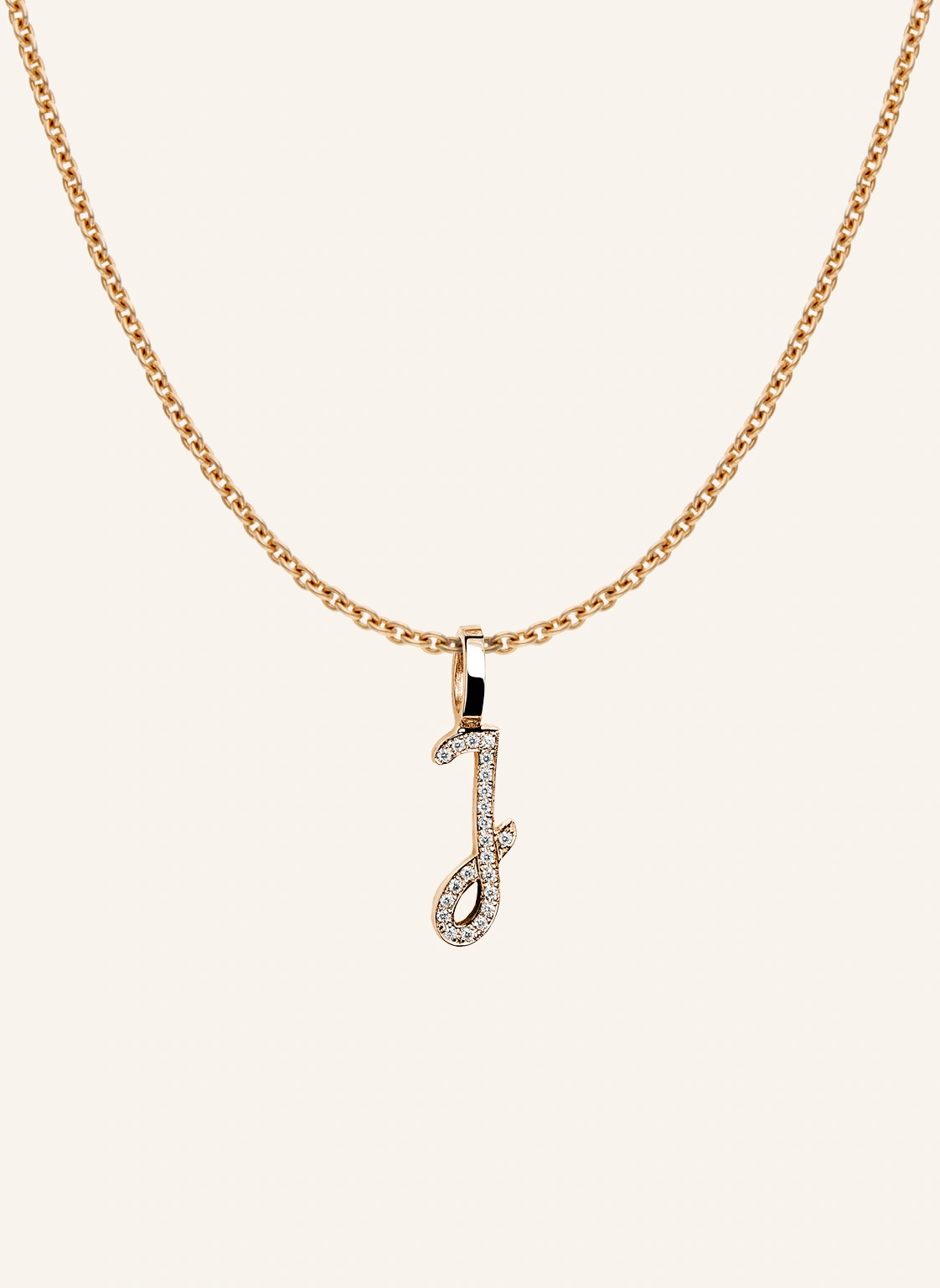 CADA Kette TINY DIAMOND LETTER J