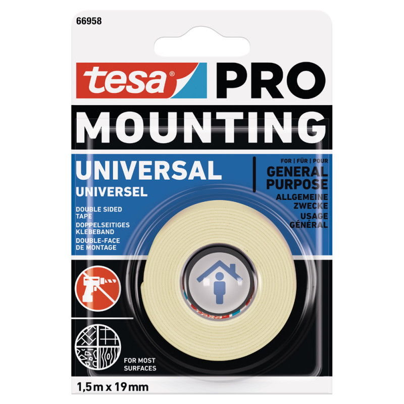 Ruban adhésif double-face Mounting Pro 19 mm x 1,5 m TESA