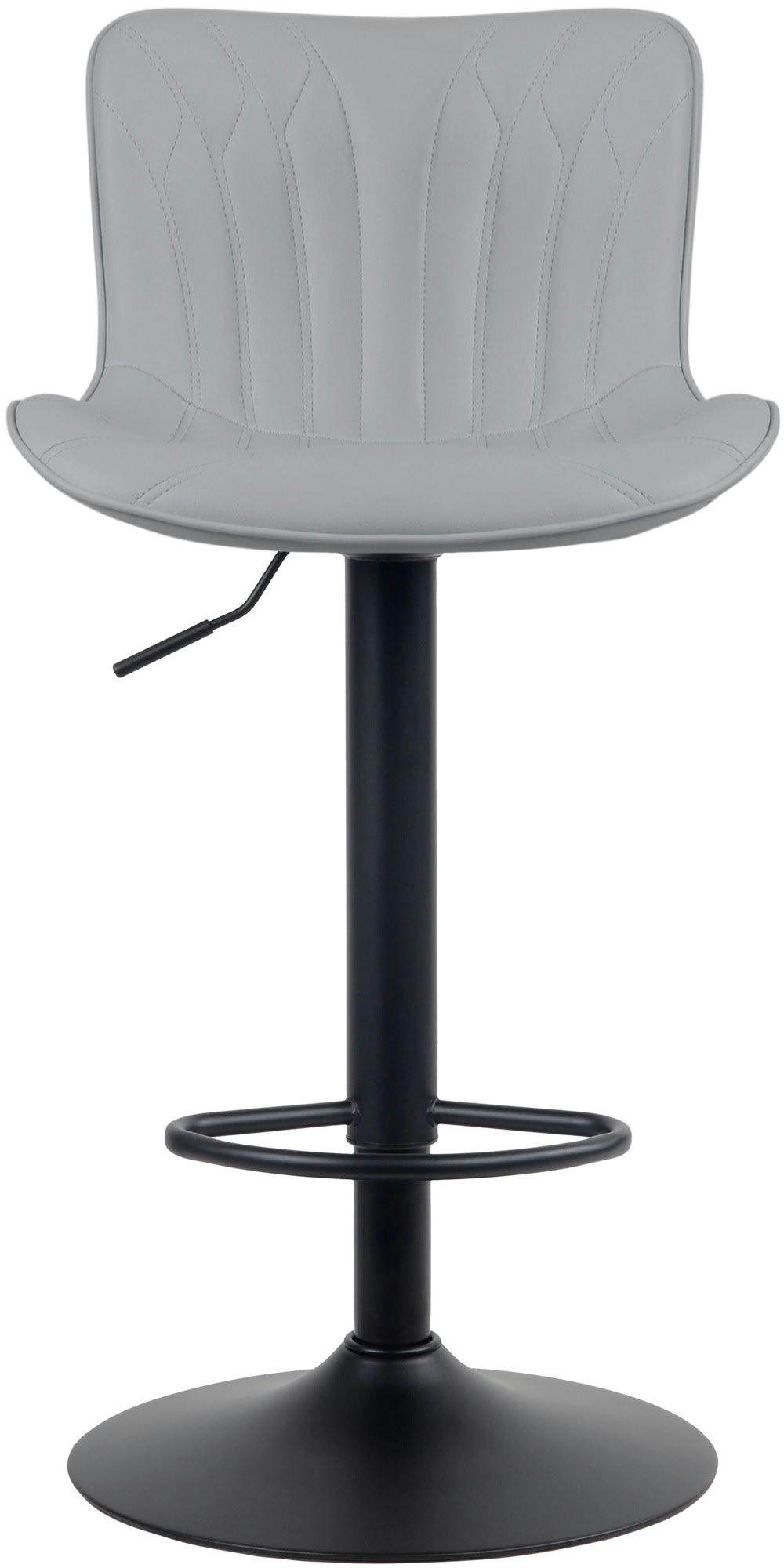 LINUS - Tabouret de bar ajustable pivotant similicuir Gris