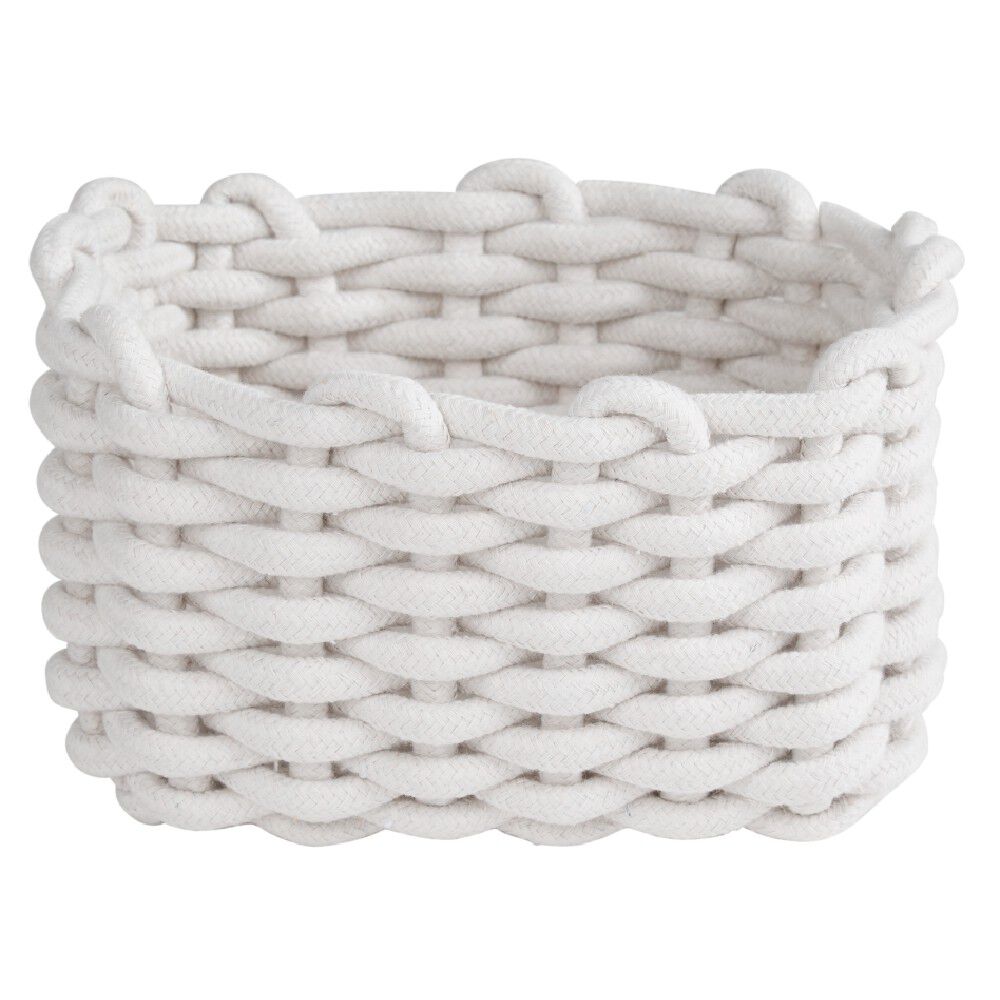 Panière en coton effet tricot 23x17xH.13 cm