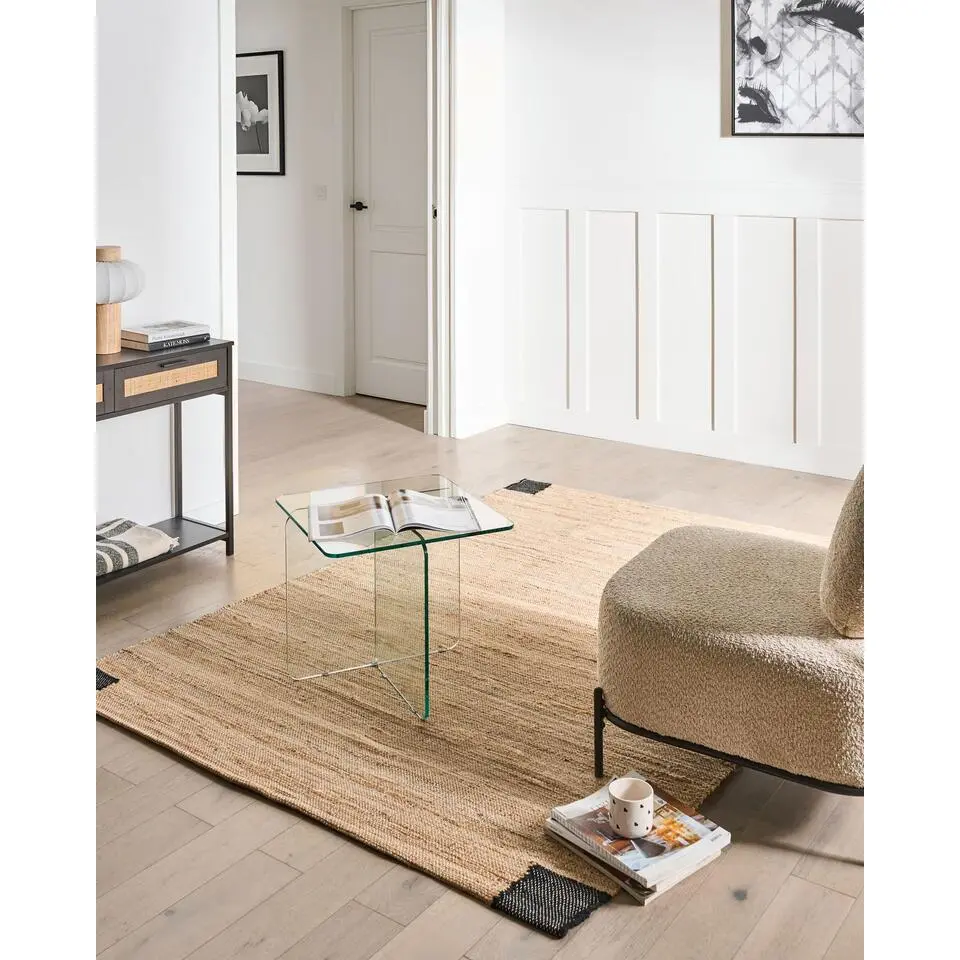 AMRAVATI - Vloerkleed - Beige/Zwart - 160 x 230 cm - Jute