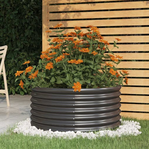 NNEVL Garden Planter Powder-coated Steel 80x80x36 cm Anthracite