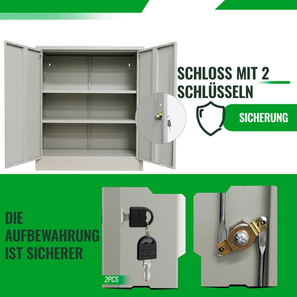 Aktenschrank, BxHxT: 78 cm x 90 cm x 39 cm cm, grau
