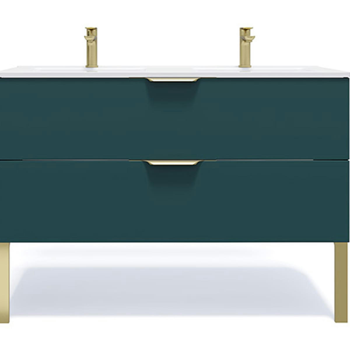 VENICE - Meuble salle de bain double vasque 120cm 2 tiroirs Bleu