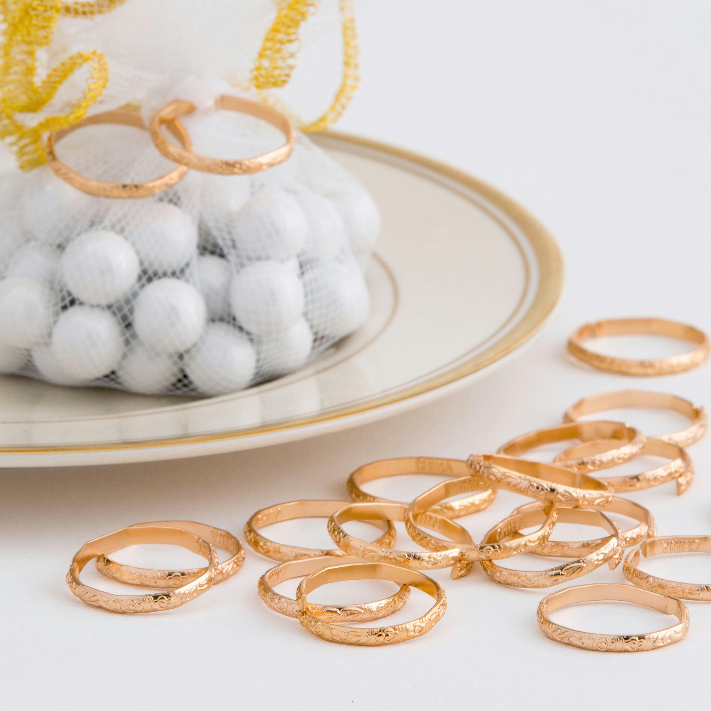 Gold Wedding Band Favour Charms, 288-ct