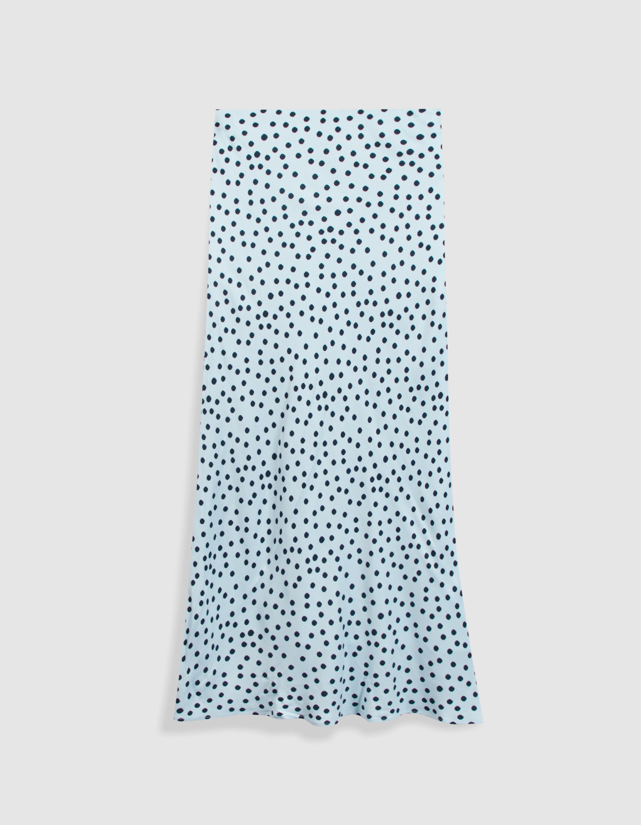Jupe longue bleu ciel imprimé pois Femme