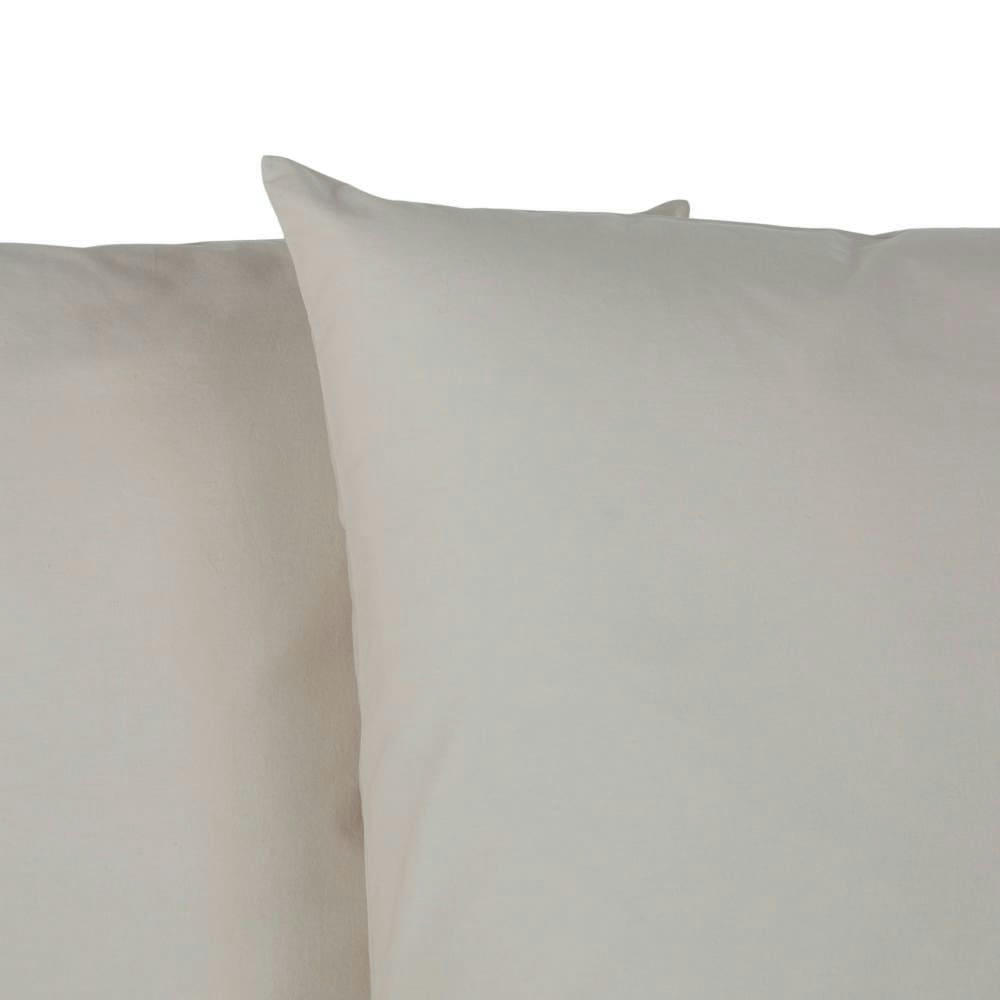 - Parure de lit en percale de coton lavé bio taupe 240x260