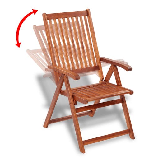 NNEVL Folding Garden Chairs 2 pcs Solid Acacia Wood Brown