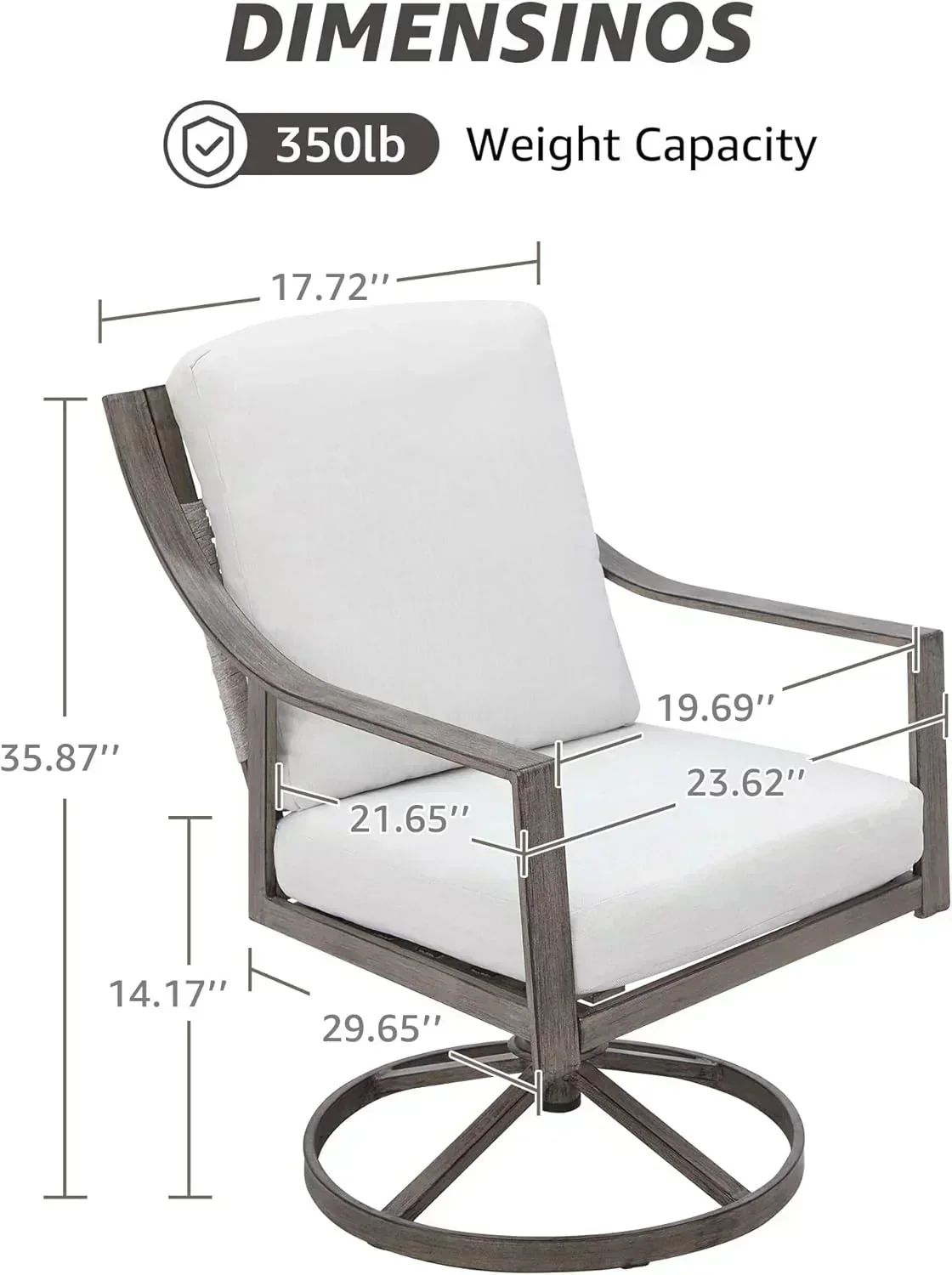 NATURAL EXPRESSIONS 5-Piece Outdoor Patio Dining Set 4pcs Patio Swivel Rocking Chairs