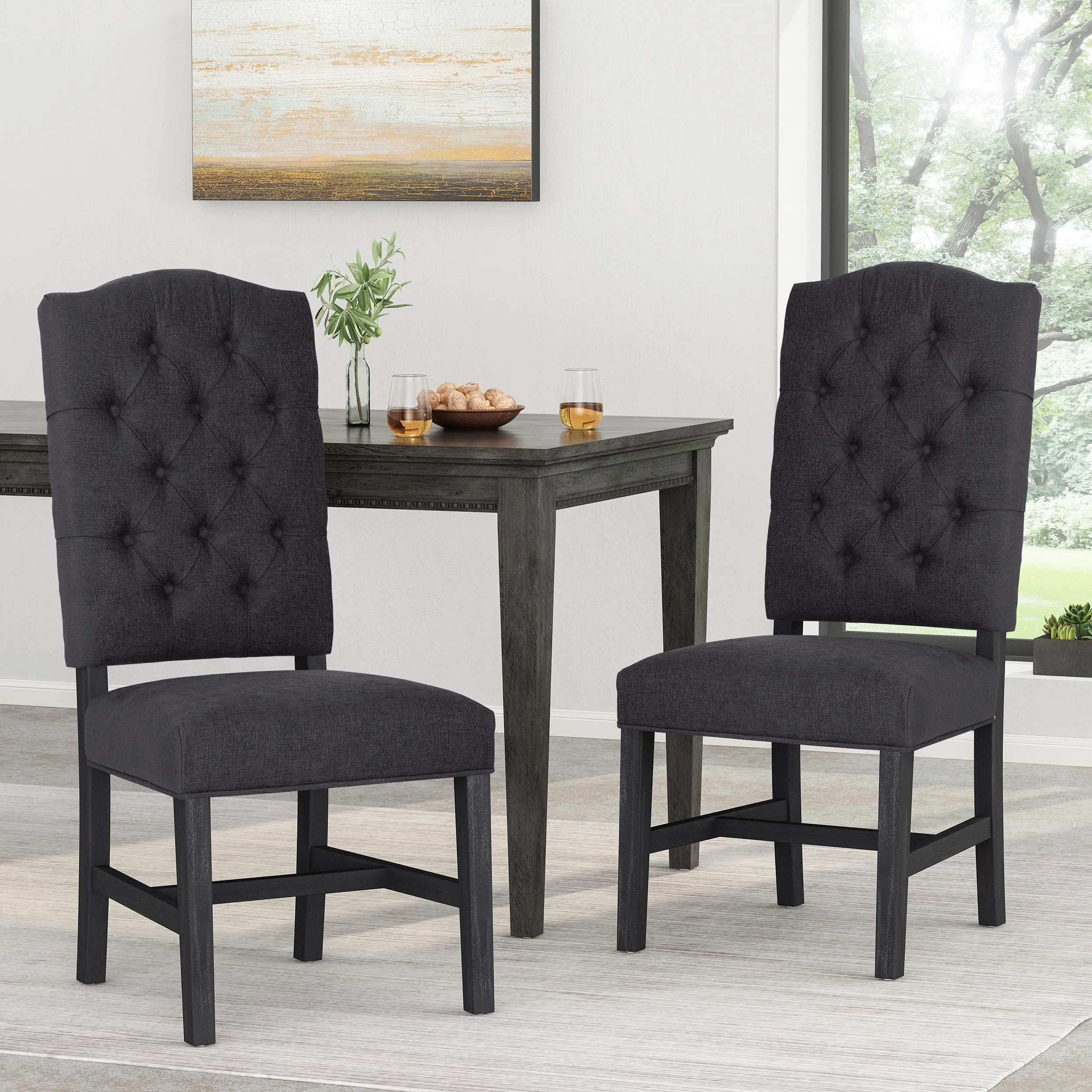 Hyvonen Tufted Dining Chairs (Set of 2) by Christopher Knight Home