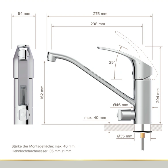 Küchenarmatur »KELA«, 3/8
