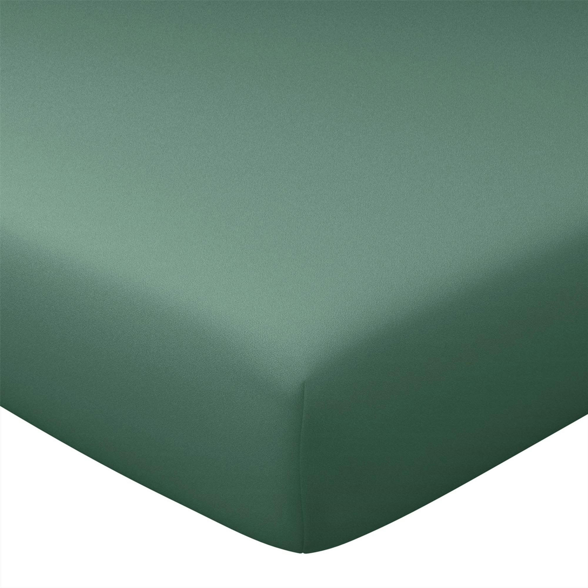 PERCALE 2015 - Drap-housse 180x200x28 vert eucalyptus en coton